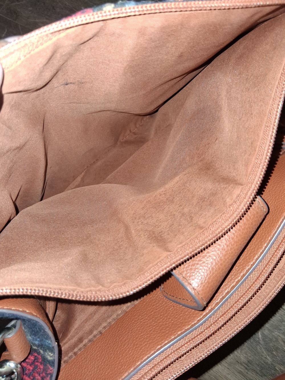 Plaid Tote Bag Tan Trim Crossbody Purse Business Office Everyday - Picture 6 of 7